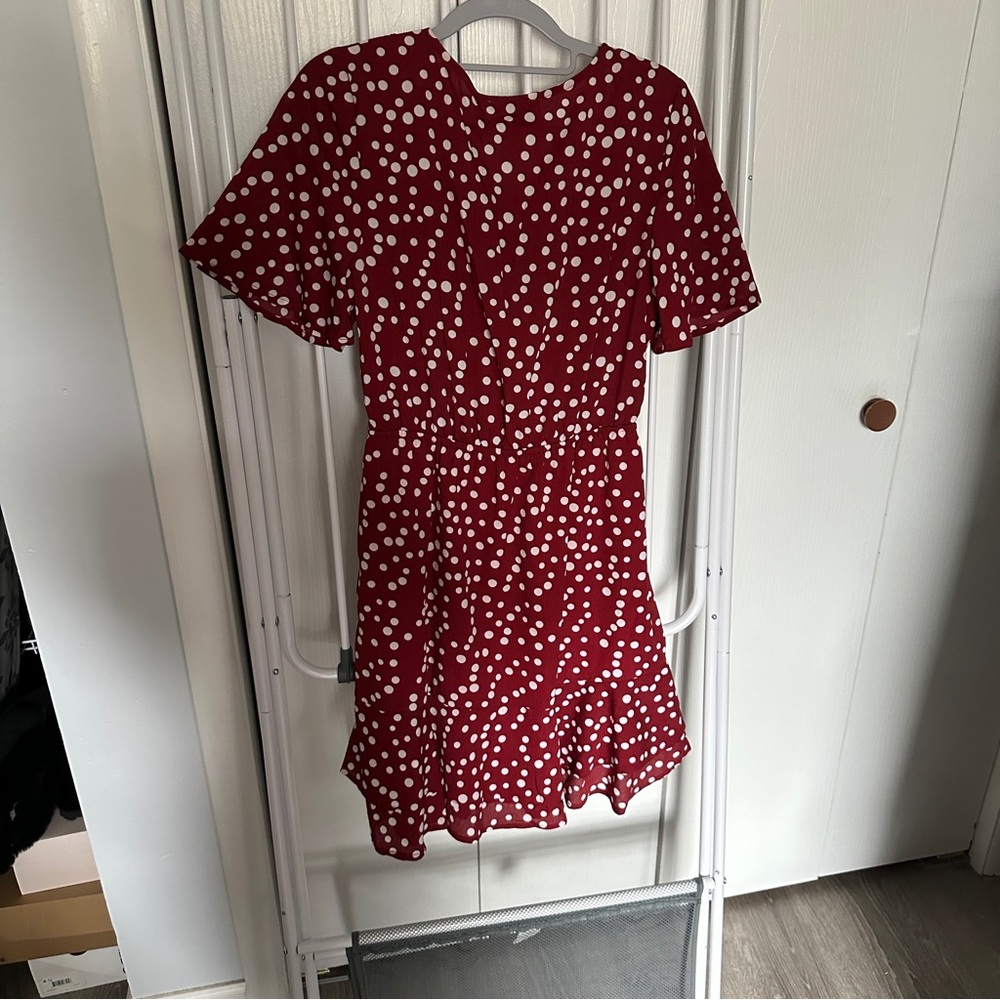Red Polka Dot Mini Dress - Picture 8 of 8